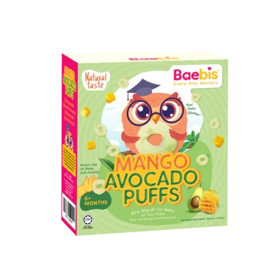 Baebis Mango Avocado Puffs Rice Biscuit For Baby (6+mnths) 35g