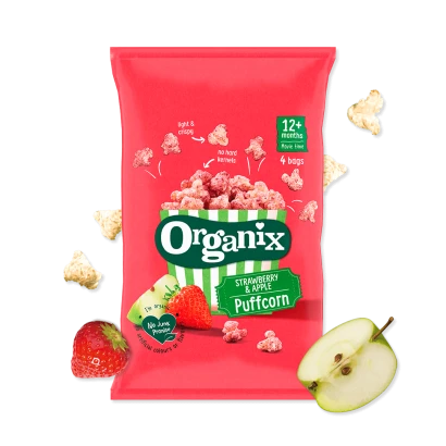 Organix Strawberry & Apple Puffcorn (From 12+ Months) 10g