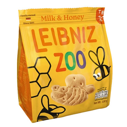 Leibniz Zoo Milk & Honey Biscuits 100g