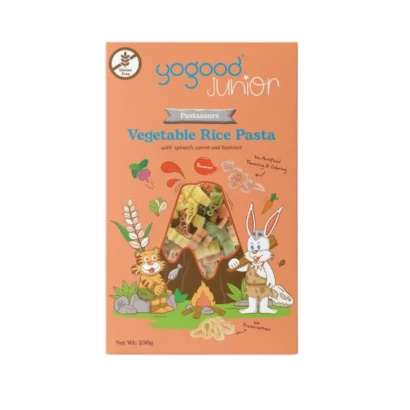 Yogood Junior Pastasaurs Vegetable Rice Pasta with Spinach, Carrot & Beetroot 250g