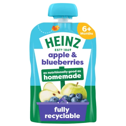 Heinz Bright & Fruity Apple & Blueberries Puree (6+mnths) 100gm