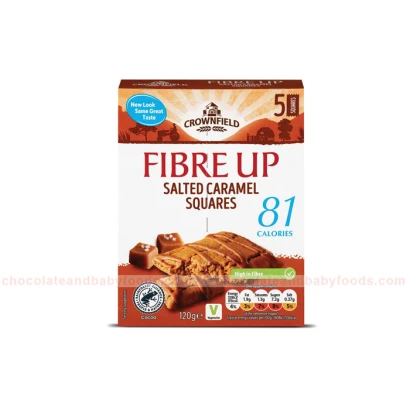 Crownfield Fibre Up Salted Caramel Squares 120gm