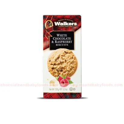 Walker's White Chocolate & Raspberry Biscuits 150gm