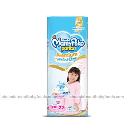 Mamy Poko Pants Premium Perfect Dry Size - XXXL (18-35kg) 22pcs (Girls)