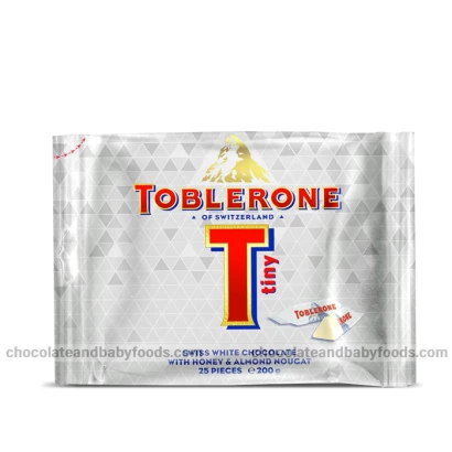 Toblerone Tiny Swiss White Chocolate with Honey & Almond Nougat 200gm