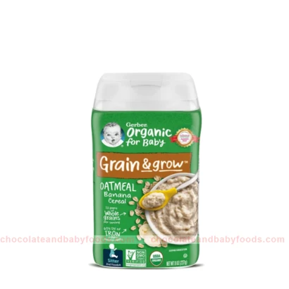 Gerber Grain & Grow Organic Oatmeal Banana Cereal (6+mnths) 227gm