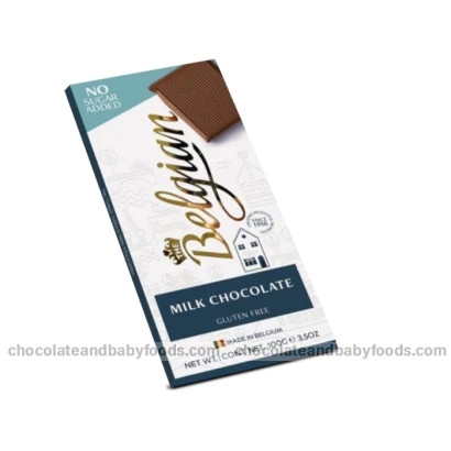 Belgian No Sugar Added Milk Chocolate Bar 100gm