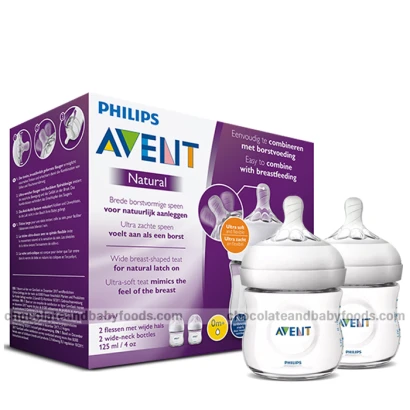 Philips Avent Natural Wide-Neck Bottles (0m+) 125ml (2pcs Box)