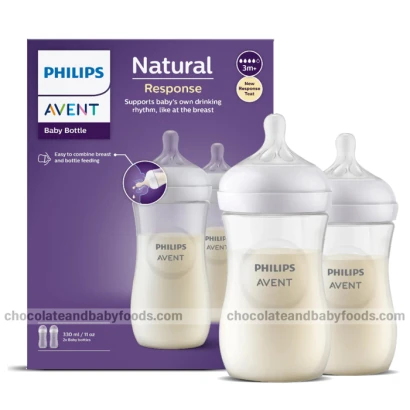 Philips Avent Natural Response Feeding Bottle (3m+) 330ml (2pcs Box)