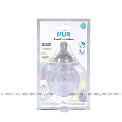 PUR Comfort Feeder 2 Silicone Nipple (L 6m+ Baby) Fast Flow