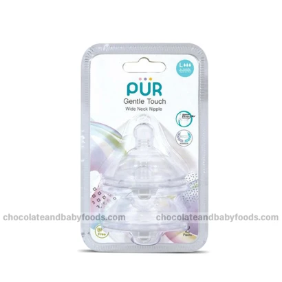 PUR Gentle Touch 2 Wide Neck Nipple (L 6+m Baby) Fast Flow