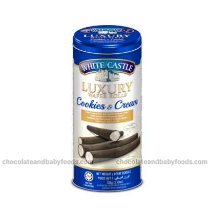 White Castle Luxury Wafer Rolls Cookies & Cream 100gm