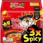 Samyang Buldak 3X Spicy Noodles 5pcs Pack