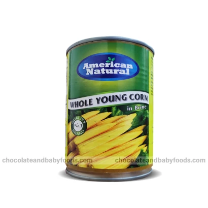 American Natural Whole Young Corn in Brine 425gm