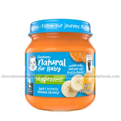 Gerber Natural For Baby Veggie Power Sweet Potato, Banana & Orange (6+mnths) 113gm