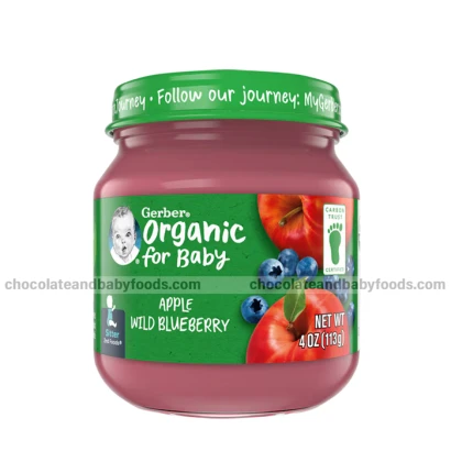 Gerber Organic For Baby Apple & Wild Blueberry (6+mnths) 113gm