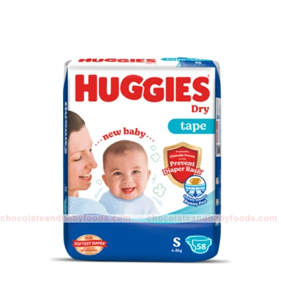 Huggies  Dry Tape Size- S (4-8KG) 58pc's