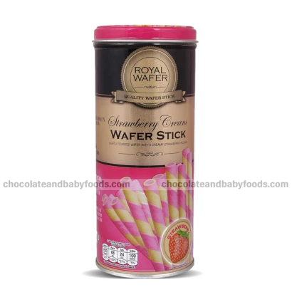 Royal Wafer Strawberry Cream Wafer Stick 125gm