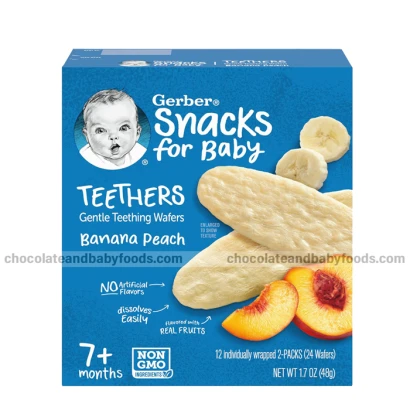 Gerber Banana Peach Teethers Wafers (From 7+mnths) 48gm