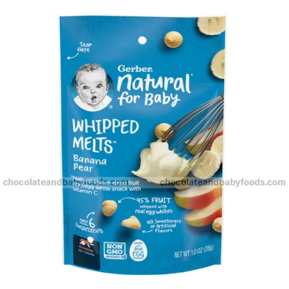 Gerber Natural for Baby Whipped Melts Banana Pear (From 8+mnths) 28gm