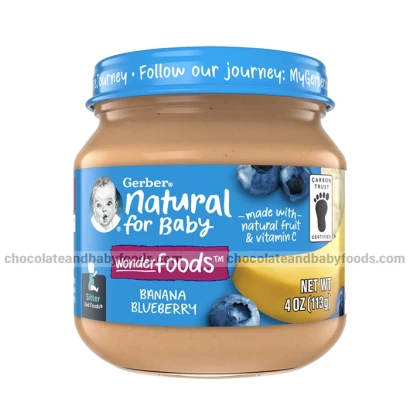 Gerber Natural For Baby Wonder Foods Banana & Blueberry (From 6+mnths) 113gm