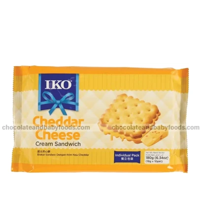 Iko Cheddar Cheese Cream Sandwich Crackers (10pcs) 180gm