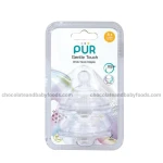 PUR Gentle Touch 2 Wide Neck Nipple (S 0-3m Baby) Slow Flow