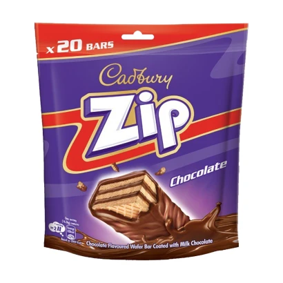 Cadbury Zip Chocolate Flavor Wafer Bars Coated With Milk Chocolate (20 Bars) 162.5G