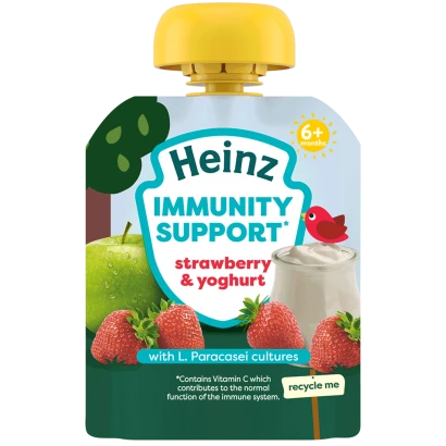 Heinz Immunity Support Strawberry & Yoghurt Puree (6+mnths) 85G