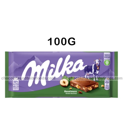 Milka Haselnuss Broken Hazelnut Chocolate Bar 100G