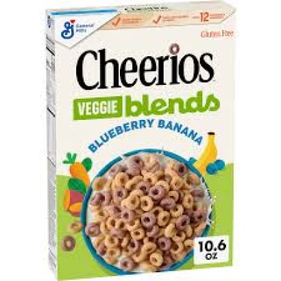 Cheerios Veggie Blends Blueberry & Banana Sweetened Oat & Corn Cereal 300g