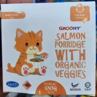 Groomy Salmon Porridge with Organic Veggies (From 6m+) 100gm