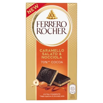 Ferrero Rocher Caramello Salato & Nocciola 70% Cocoa Chocolate Bar 90g