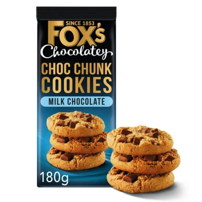 Fox's Chocolatey choc chunk Milk Chocolate Cookies 180gm
