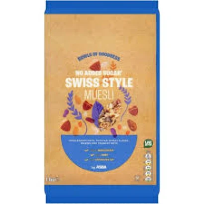 Asda No Added Sugar Swiss Style Muesli 1kg