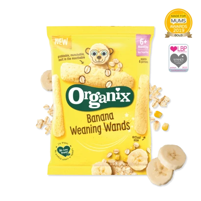 Organix Banana Weaning Wands (From 6+ Months) 25g