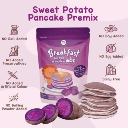 Double Happiness Breakfast for Kids is as Simple as abc Purple Sweet Potato Pancake Premix (From 8+mnths) 210g