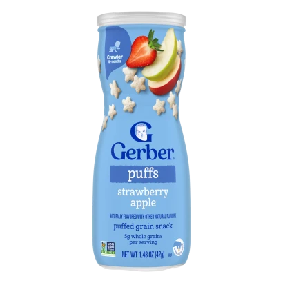 Gerber Strawberry Apple Puffs (8m+) 42gm