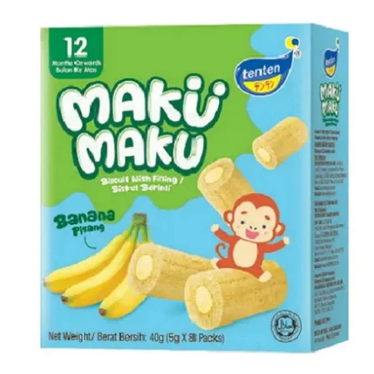 TenTen Maku Maku Banana Biscuits (From 12mnths) 40gm