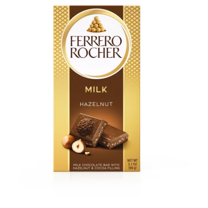 Ferrero Rocher Milk Hazelnut Chocolate Bar 90gm