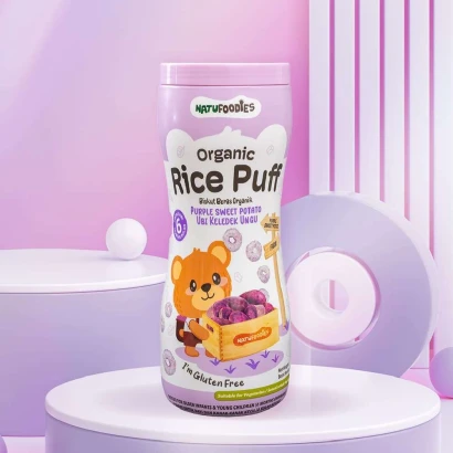Natu Foodies Organic Rice Puffs Purple Sweet Potato (From 6+ Months) 42gm