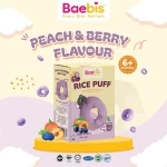 Baebis Rice Puffs Peach & Berry (From 6+mnths) 35gm